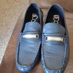 Calvin Klein Collection Men's Blue Leather Loafers